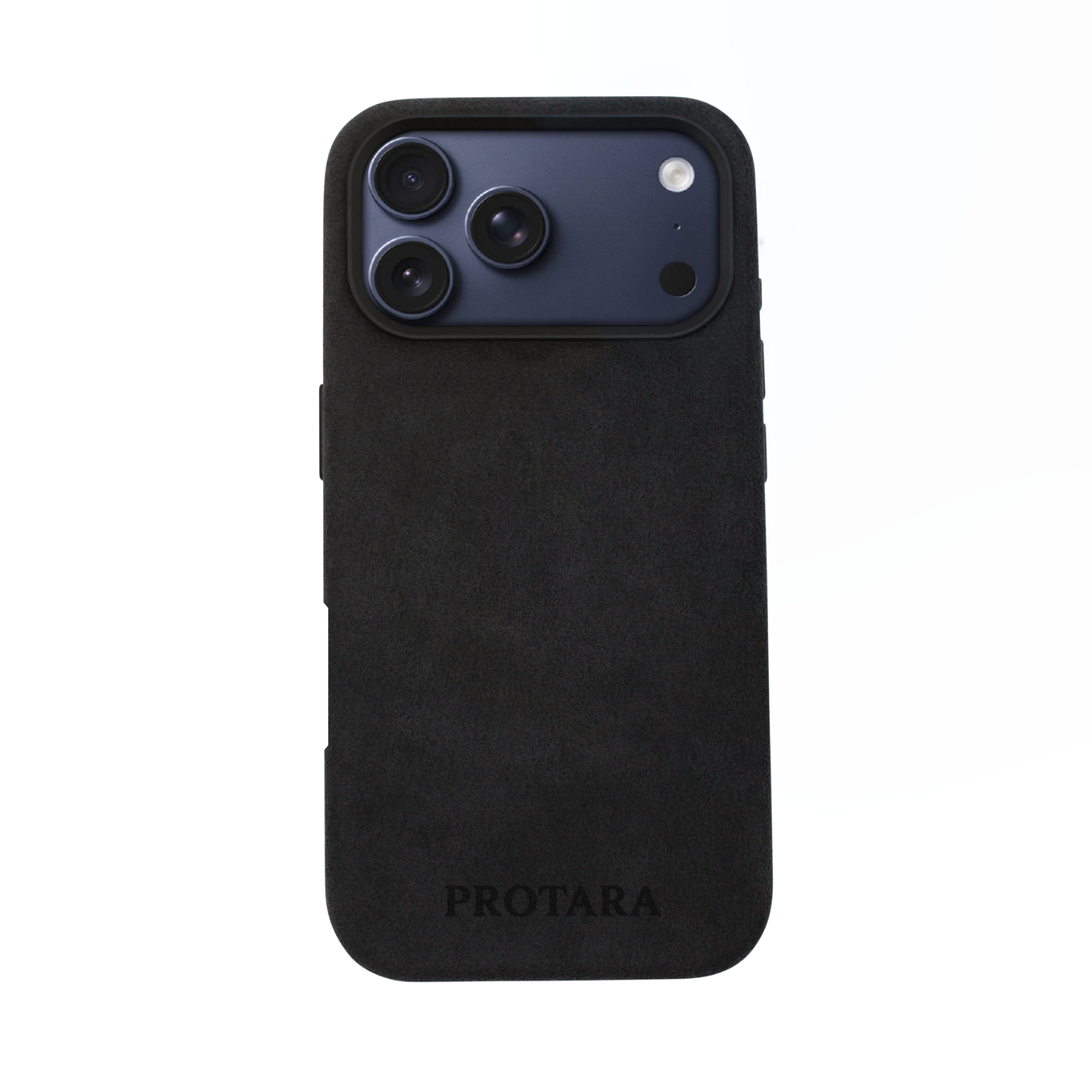 PROTARA Alcantara iPhone 17 Pro skal – Midnight Jet Black