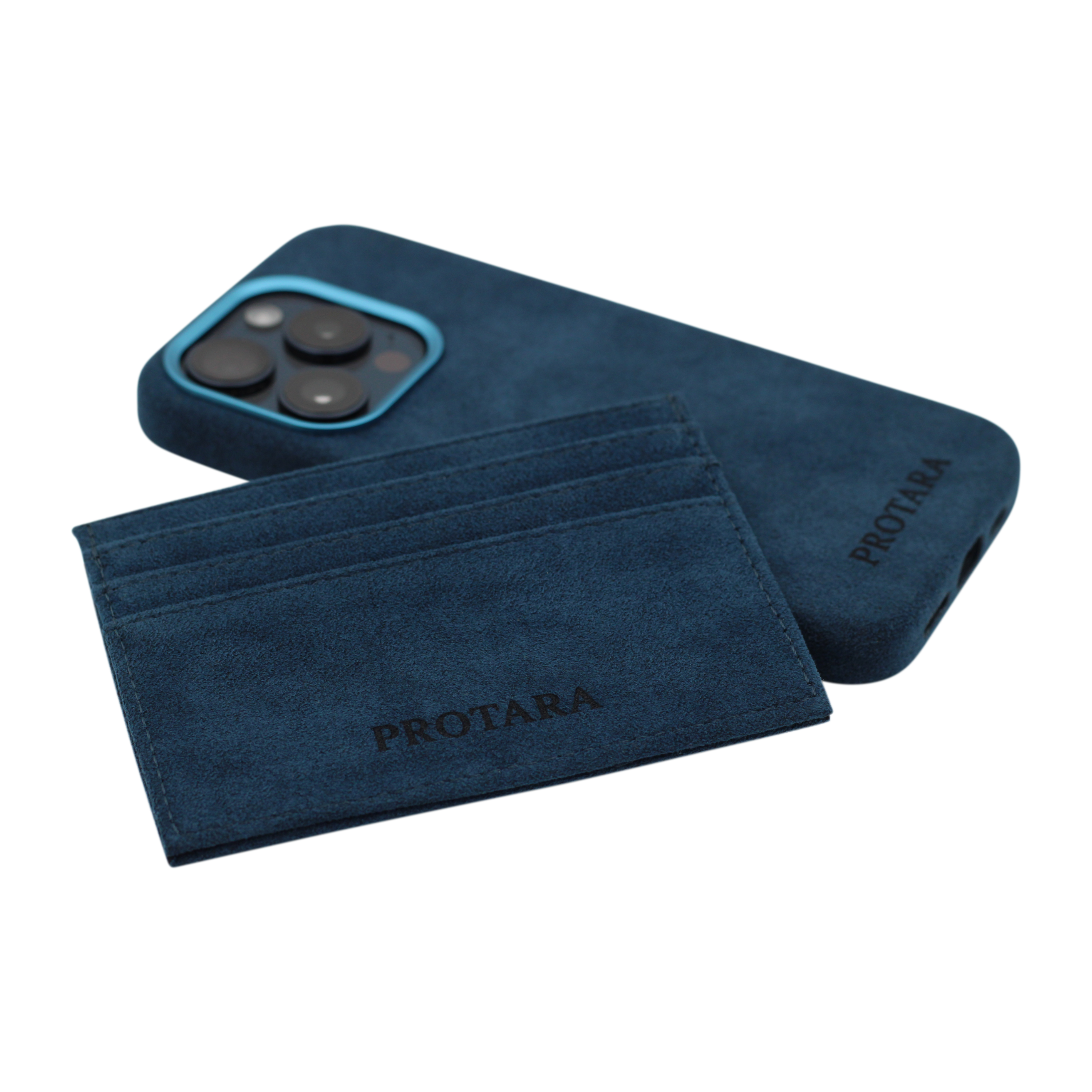 PROTARA Alcantara Korthållare - Ocean Voyage Blue