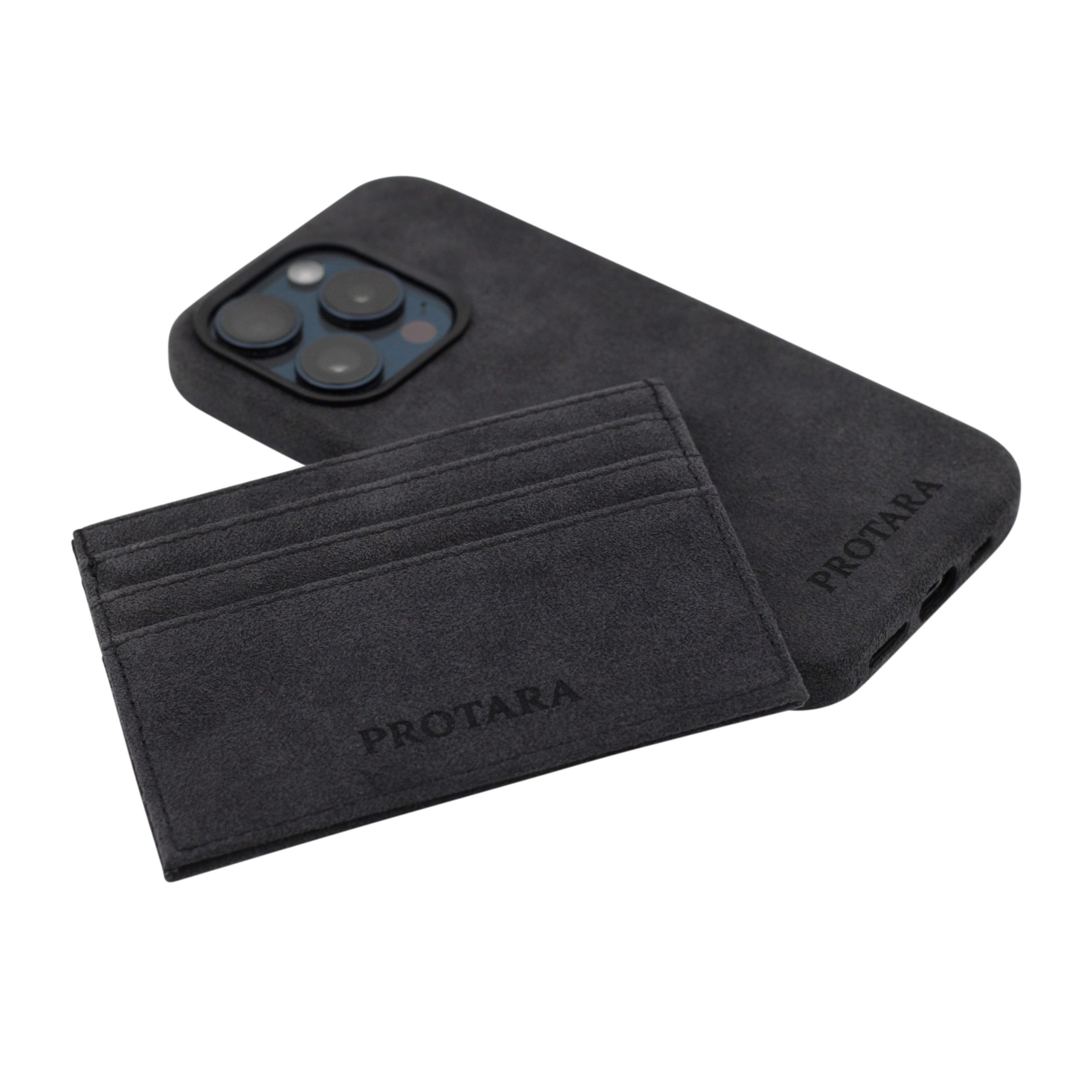 PROTARA Alcantara Korthållare - Midnatt Jet Black