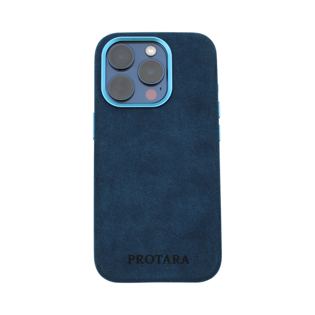PROTARA Alcantara iPhone 14 Pro-skal -  Ocean Voyage Blue