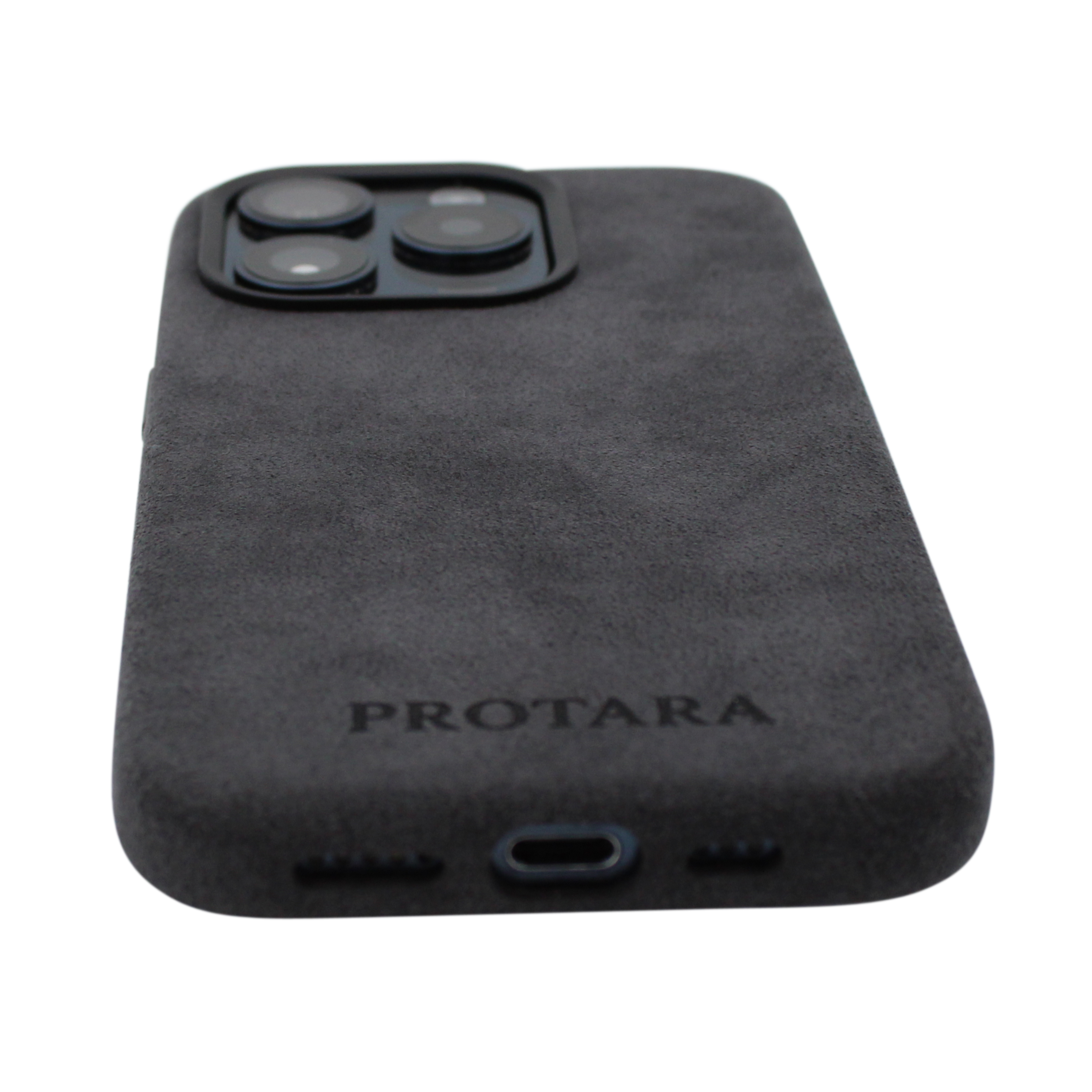 PROTARA Alcantara iPhone 14 Pro-skal - Midnight Jet Black