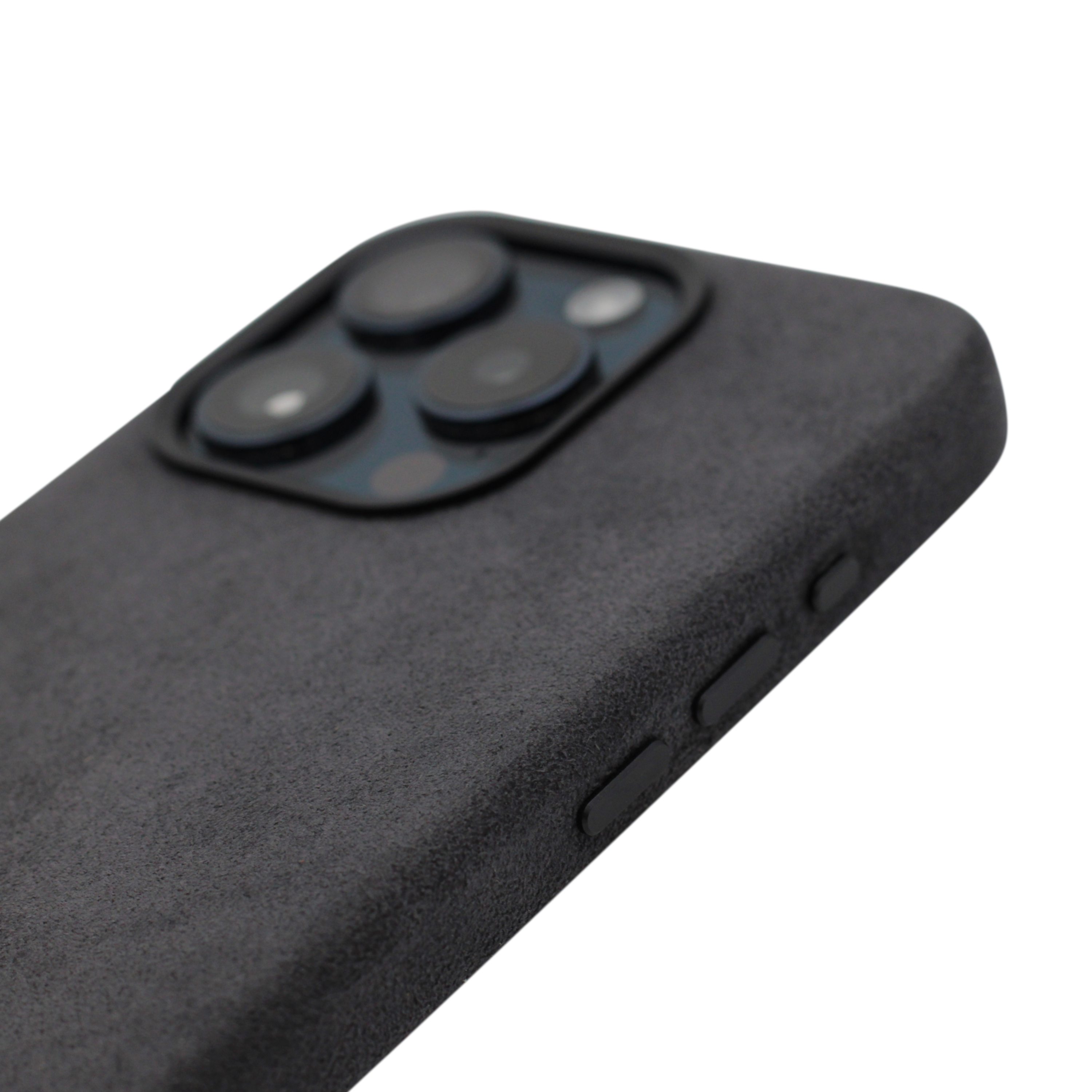 PROTARA Alcantara iPhone 15 Pro-skal - Midnight Jet Black