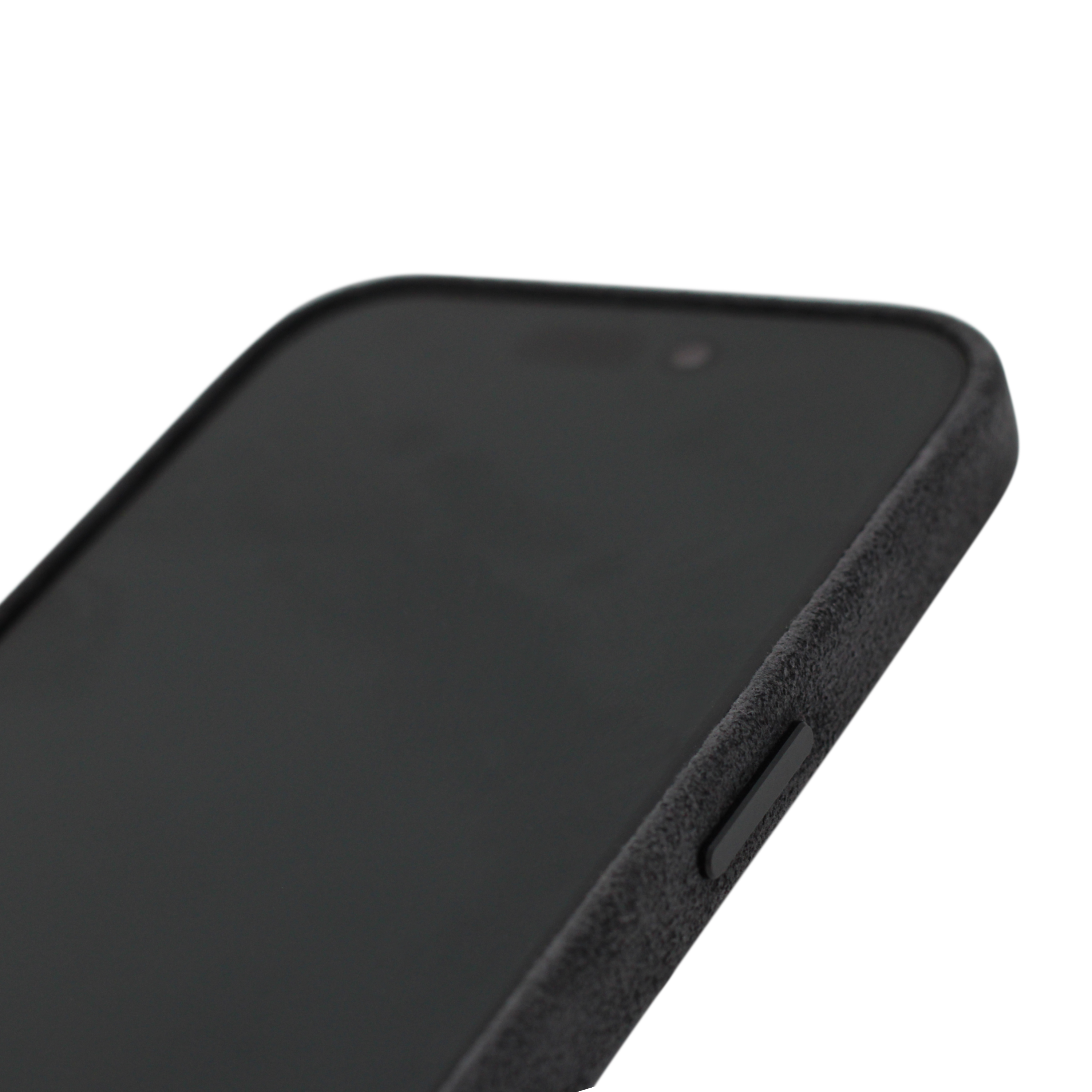 PROTARA Alcantara iPhone 14 Pro-skal - Midnight Jet Black