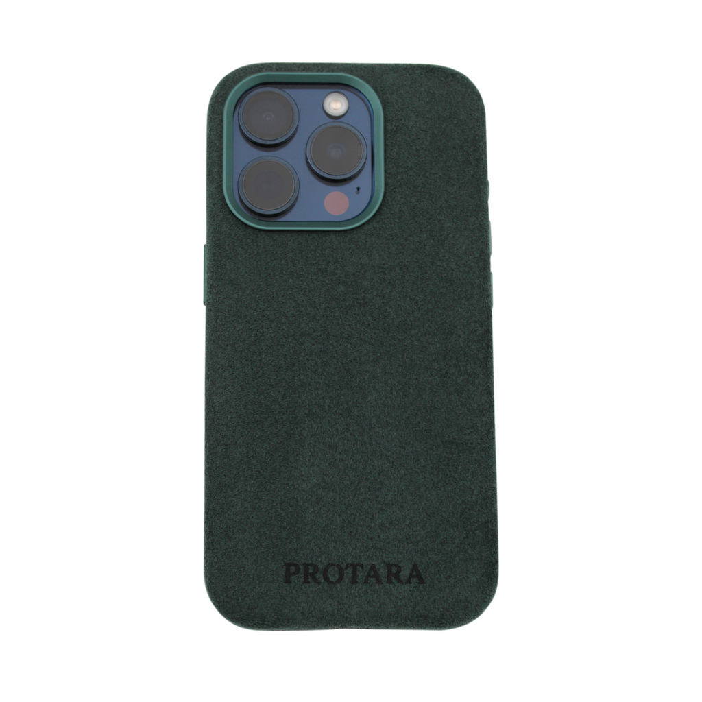 PROTARA Alcantara iPhone 15 Pro-skal – Expedition Green