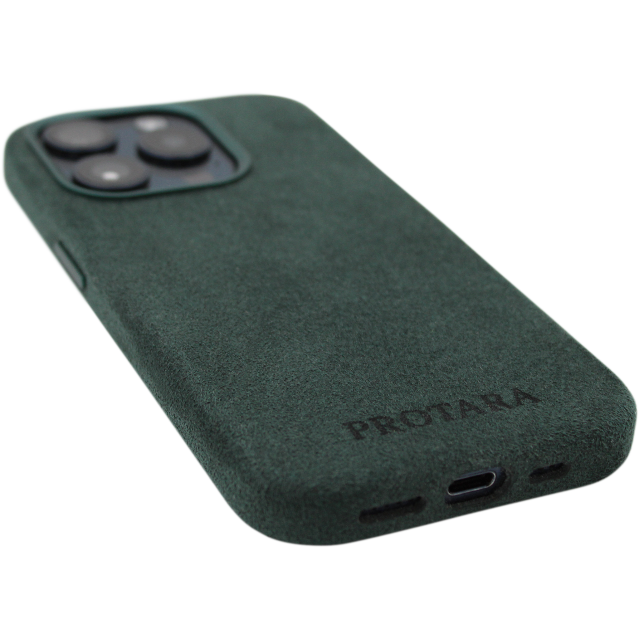 PROTARA Alcantara iPhone 15 Pro-skal – Expedition Green