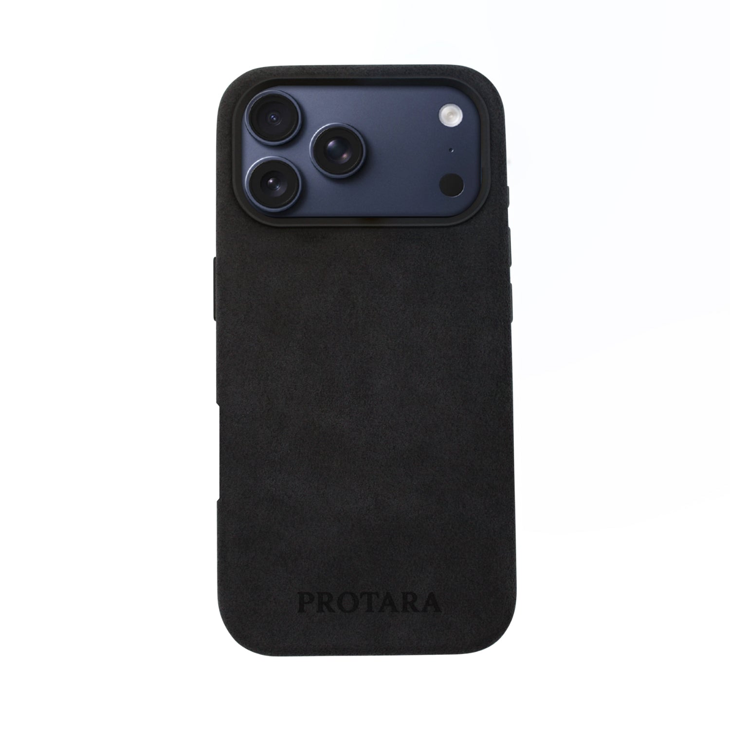 PROTARA Alcantara iPhone 17 Pro skal – Midnight Jet Black